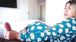 Step mom and step son share a bed in a hotel room!